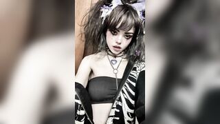 Little Kitten gives her Dildo a Blowjob...