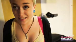 Inked Hottie Micah Sucks a Cock and Gets her Mouth Jizzed!