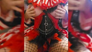 Trans Clown Girl Cums everywhere