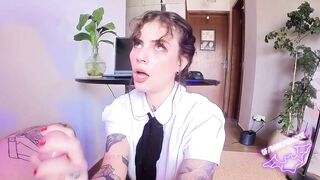Goth Babe Deepthroat and Creampie Big Cock