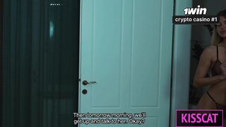 S6E2 Pt2: Step Sister Zlata Shine come to Share Bed for 3some Fuck with Step Brother and Kisscat