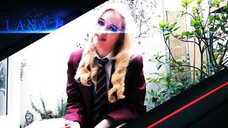Blonde British Schoolgirl Masturbating