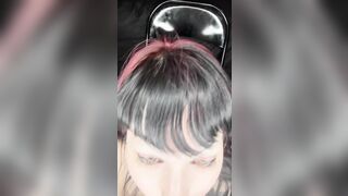 Goth Girl Rides Sparkly Dildo and Squirts