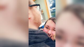 Goth Girl Gets Caught Flashing Boobs by Daddy