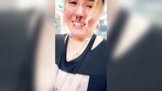 Goth Girl Gets Caught Flashing Boobs by Daddy