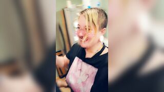 Goth Girl Gets Caught Flashing Boobs by Daddy