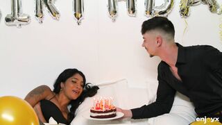 Hot Indian Brunette Pornstar Yasmina Khan Fucks on her Birthday