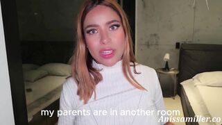 Latina with a Big Butt Fucks her Boyfriend while her Parents are in the other Room.