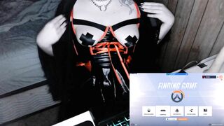 Shiny Succubus Plays Overwatch as a Heal Slut