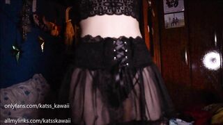 Gothic Girl Dances in her Room and then Rides a Huge Cock until he Cums!