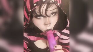 Choking on Daddy's Cock