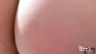 Green-eyed Dutch Girl ESLUNA LOVE Jerks me off and Plays with her Hairy Pussy