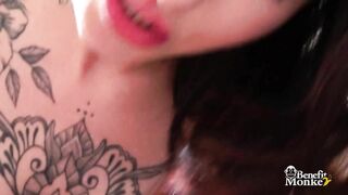 Green-eyed Dutch Girl ESLUNA LOVE Jerks me off and Plays with her Hairy Pussy