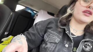 Hot Goth Sucks my Cock so Good on a Road Trip that I Nut Twice!