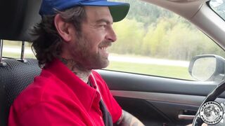 Hot Goth Sucks my Cock so Good on a Road Trip that I Nut Twice!