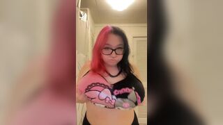 Goddess Squishy Titty Drop Compilation | Busty Goth Emo Girl