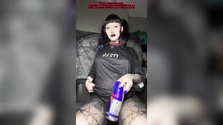 Pregnant Goth in Pigtails Vs. Big Dildos | Goth Mommy Lilli