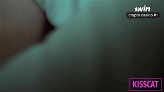 Aunty Catherine Knight Jerked off and Rides on Step Nephew - Step Mom Kisscat Gets Fucked in Share Bed with Unexpected Cum inside