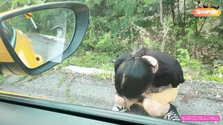 A Pissed-on Goth Girl Rode a Dick in my Sports Car