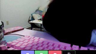 Teasing my Step-brother's Friends on Discord then Fingering myself under the Table