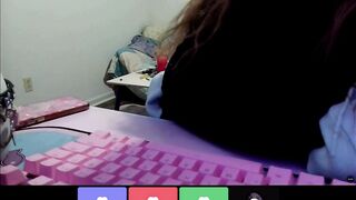 Teasing my Step-brother's Friends on Discord then Fingering myself under the Table