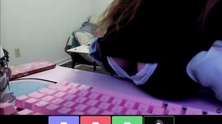 Teasing my Step-brother's Friends on Discord then Fingering myself under the Table