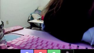 Teasing my Step-brother's Friends on Discord then Fingering myself under the Table