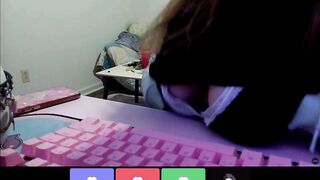 Teasing my Step-brother's Friends on Discord then Fingering myself under the Table