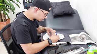 Tattoo Ends with Cum on the Face and Multisquirt- Mariana Martix