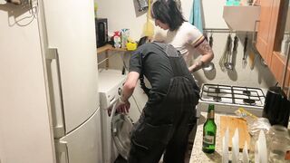 Innocent Girl Gets Fucked by Stranger while she is STUCK in the Washing Machine