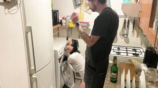 Innocent Girl Gets Fucked by Stranger while she is STUCK in the Washing Machine