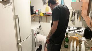 Innocent Girl Gets Fucked by Stranger while she is STUCK in the Washing Machine