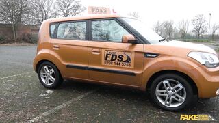 Fake Driving School - Cock Starved Busty Brunette Demand Cock in her Wet Pussy