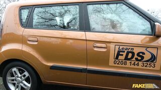 Fake Driving School - Cock Starved Busty Brunette Demand Cock in her Wet Pussy