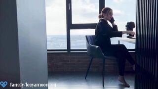 Hot Slut Talking on the Phone with her Husband while her Friend Fucks Her.