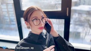 Hot Slut Talking on the Phone with her Husband while her Friend Fucks Her.