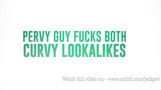 Pervy Guy Fucks both Curvy Lookalikes - Siri Dahl, Abigaiil Morris / Brazzers