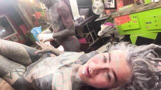 Girl Gets Fucked from Tattoo Artist after the Session in the Studio