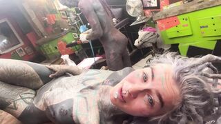Girl Gets Fucked from Tattoo Artist after the Session in the Studio