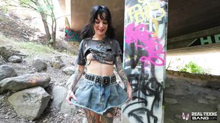 Real Teens - Sexy Tattooed Teen Lysagna DelRay Flashing and Fucking under the Bridge