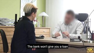 LOAN4K. Naughty Blonde Beauty Cheats on her Husband with the Lender
