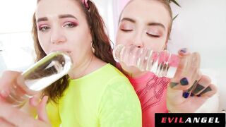 EDEN IVY & MONIKA WILD Gape, Fart & Prolapse with MASSIVE Anal Dildos - EvilAngel