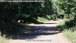 MILF with Big Tits Sucks an Unknown Guy at the Public Park and she Receives a Huge Facial - ENG SUB