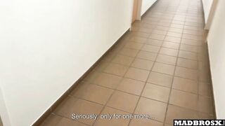 French Goth Cheats on her Boyfriend in a Corridor and Toilet for Concert Tickets !!!