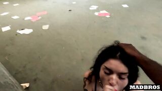 A little Tattooed Goth Cheats on her Boyfriend and Gets her Ass Fucked by a BBC in Urbex!!!