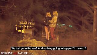 Forgive me Father - Wild Crazy Girls Agree to Hardcore Anal Sex Threesome for Cash