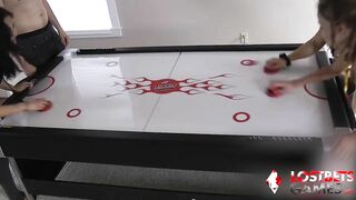 Strip Air Hockey with the Girls is Exhausting for more Ways than one