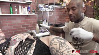 River Dawn Ink Gets Tattooed then Fucked in the Shop