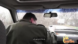 PublicSexDate - Horny Tattooed Red Head with Big Tits Bent over behind Building by Blind Date