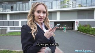 Public Agent Hot Hotel Worker Fucks a Big Fat Cock in a Public Washroom in POV